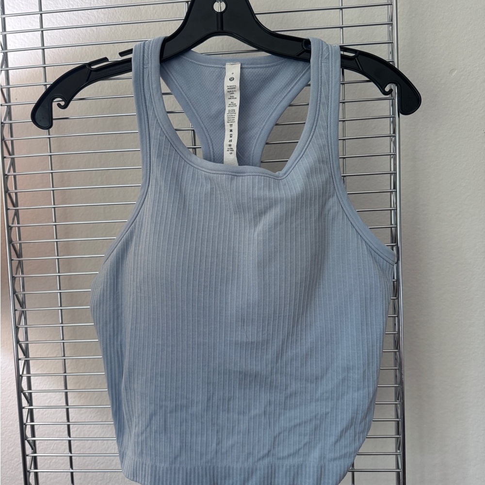 LULULEMON Women's Ribbed Blue Cropped Tank Top